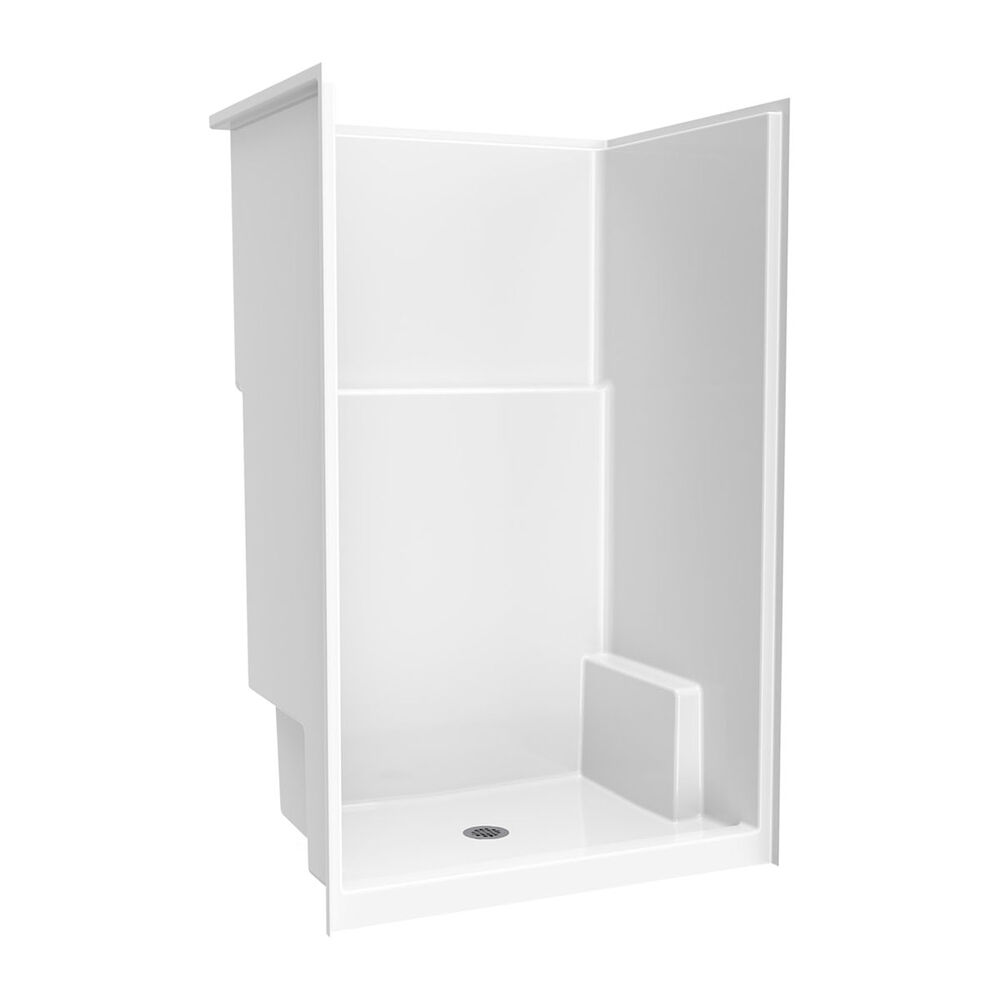 Icon SH4836 Acrylx Alcove Center Drain One-Piece Shower, 48" L x 36" W x 75-1/2" H, White