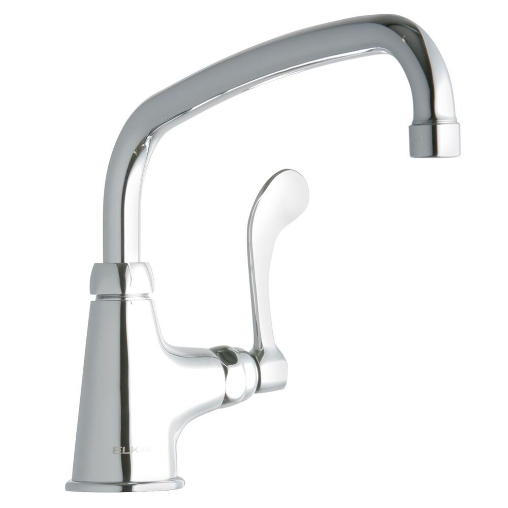 ELKLK535AT10T4 Single Control Faucet w/ Single Hole, 10" Arc Tube Spout, 4" Wristblade Handle, Brass, Chrome