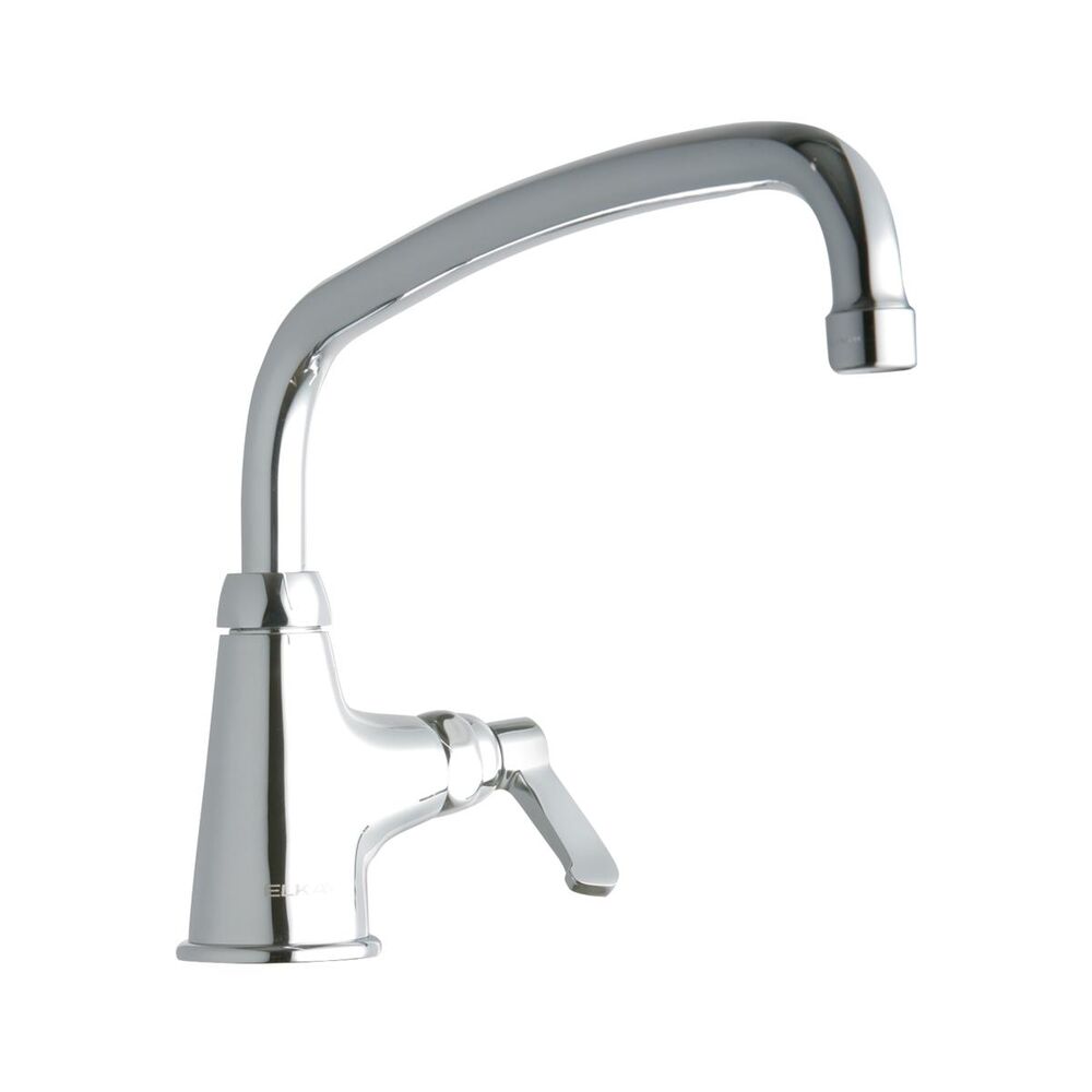 ELKLK535AT12L2 Single Control Faucet w/ Single Hole, 12" Arc Tube Spout, 2" Lever Handle, Brass, Chrome