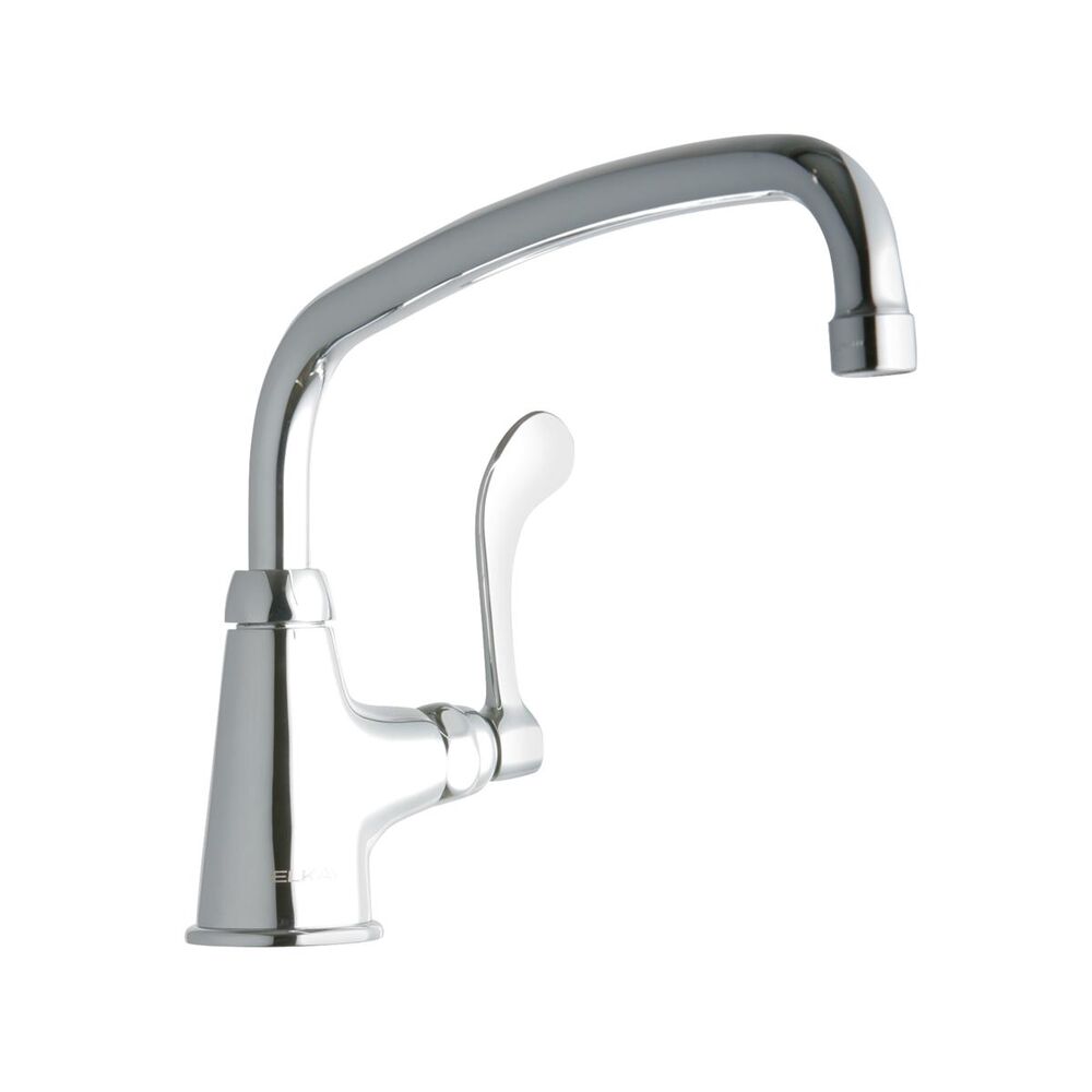 ELKLK535AT12T4 Single Control Faucet w/ Single Hole, 12" Arc Tube Spout, 4" Wristblade Handle, Brass, Chrome