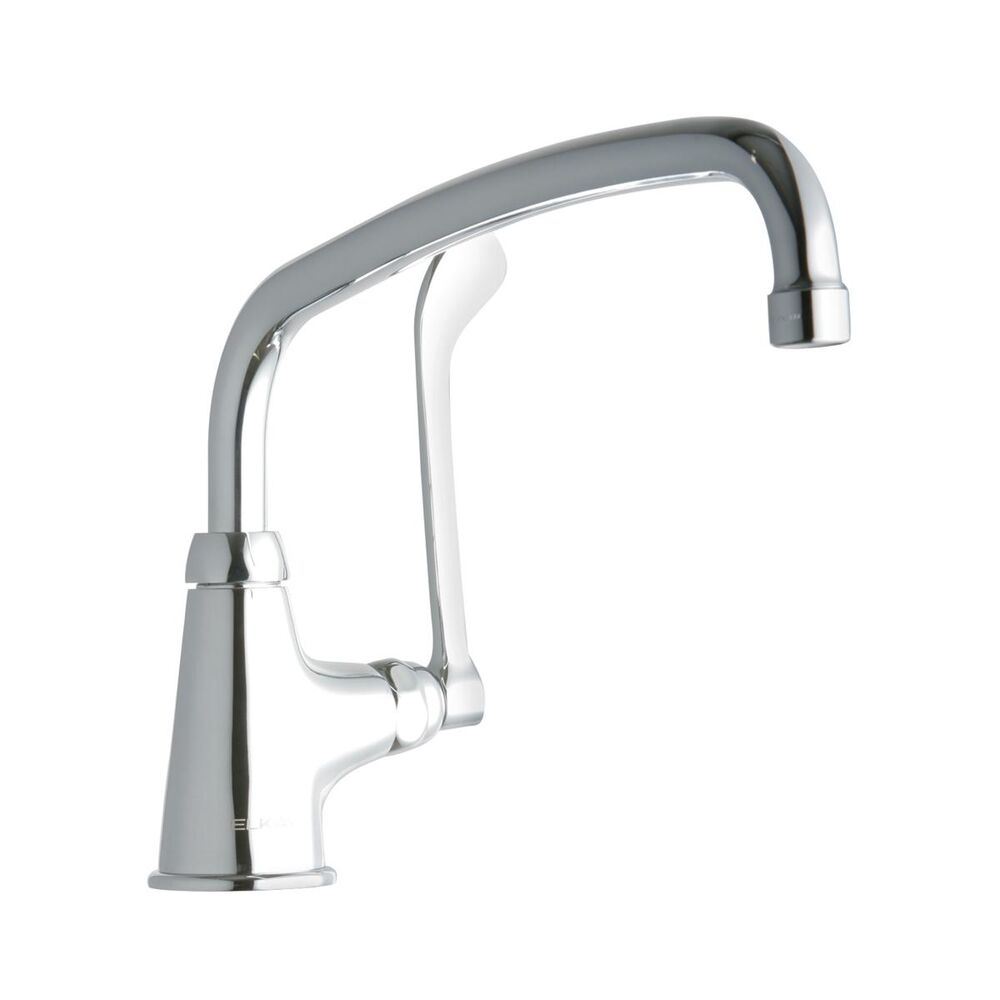 ELKLK535AT12T6 Single Control Faucet w/ Single Hole, 12" Arc Tube Spout, 6" Wristblade Handle, Brass, Chrome