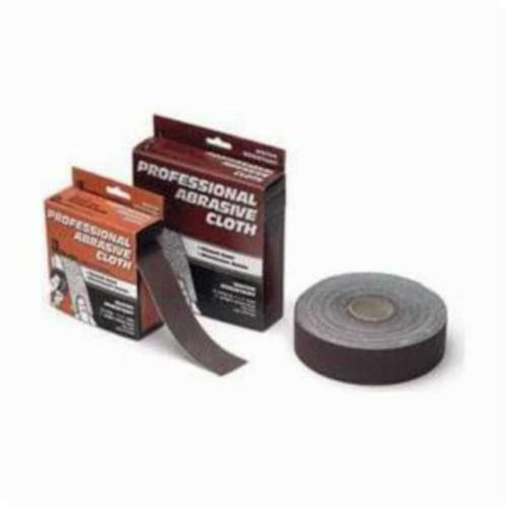 Cleanfit 70130 Closed Coat Professional Abrasive Cloth, 1-1/2" W x 10 yd L, 120 Grit, Aluminum Oxide Abrasive, Cotton Backing