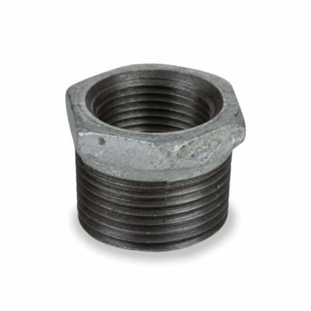 Smith-Cooper® 34HB1002001C Hex Head Bushing, 1/4x1/8 in, Threaded, 150 lb, Malleable Iron, Galvanized