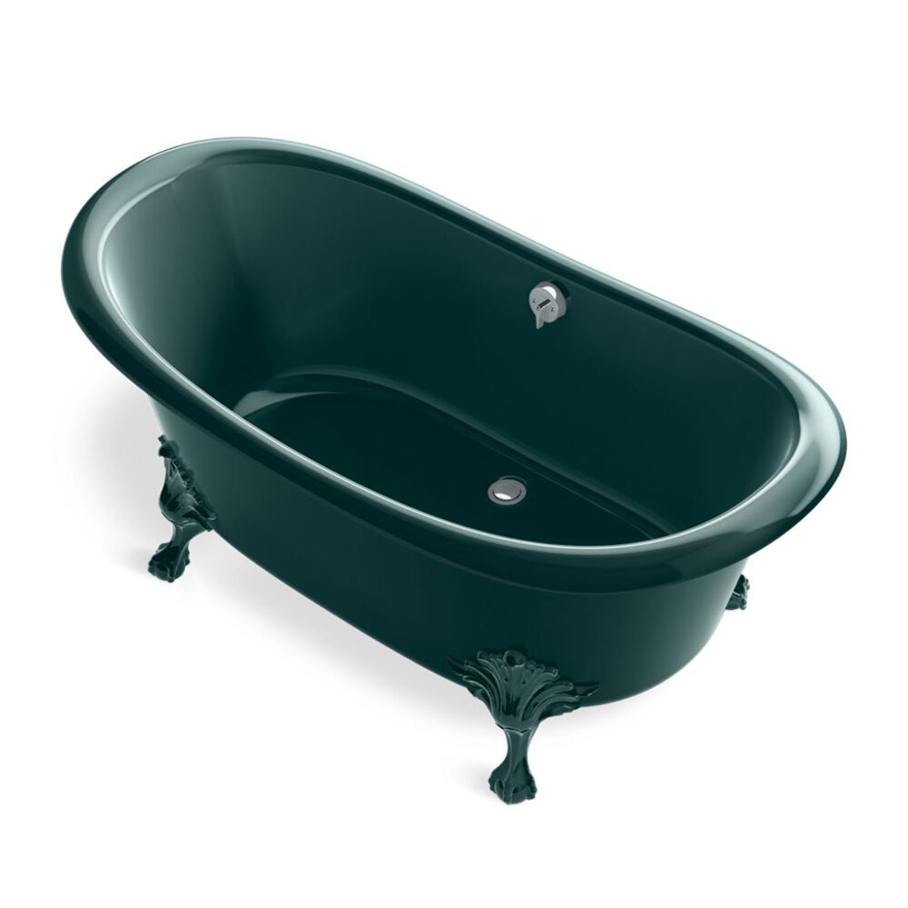 K-21000-PAT-17 Artifacts™ 66-1/8" x 32-1/2" freestanding Bath, Teal Exterior w/ Teal Interior