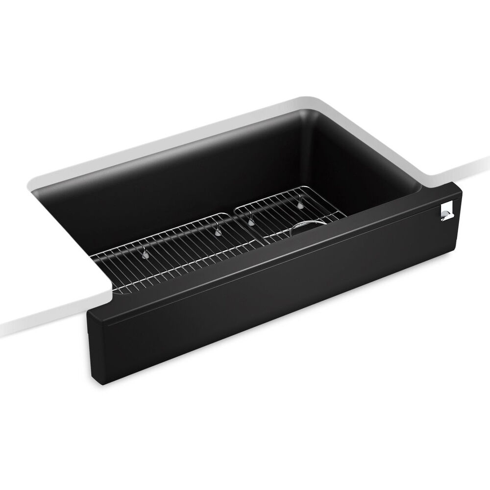 K-25784-CM1 Cairn® Undermount Single-Bowl Farmhouse Kitchen Sink, Matte Black