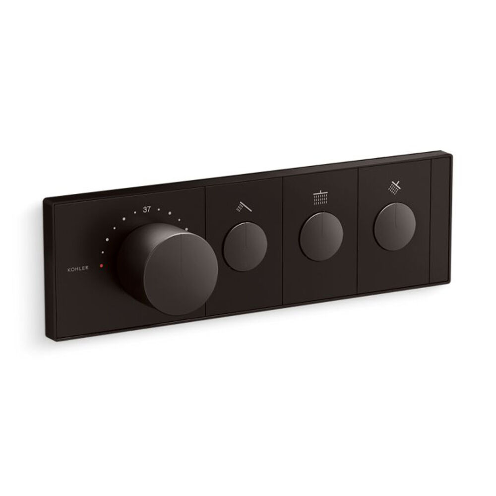 K-26347-9-BGP Anthem® Three-outlet recessed mechanical thermostatic Valve control, Vibrant Brushed Graphite