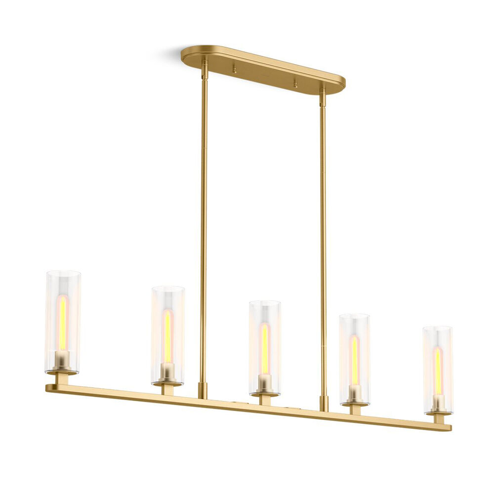 K-35877-CH05-2GL Crue® 45" linear chandelier, Brushed Moderne Brass