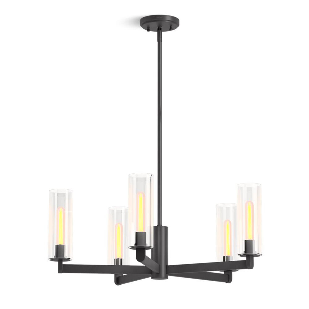 K-35878-CH05-BLL Crue® 26" chandelier, Matte Black