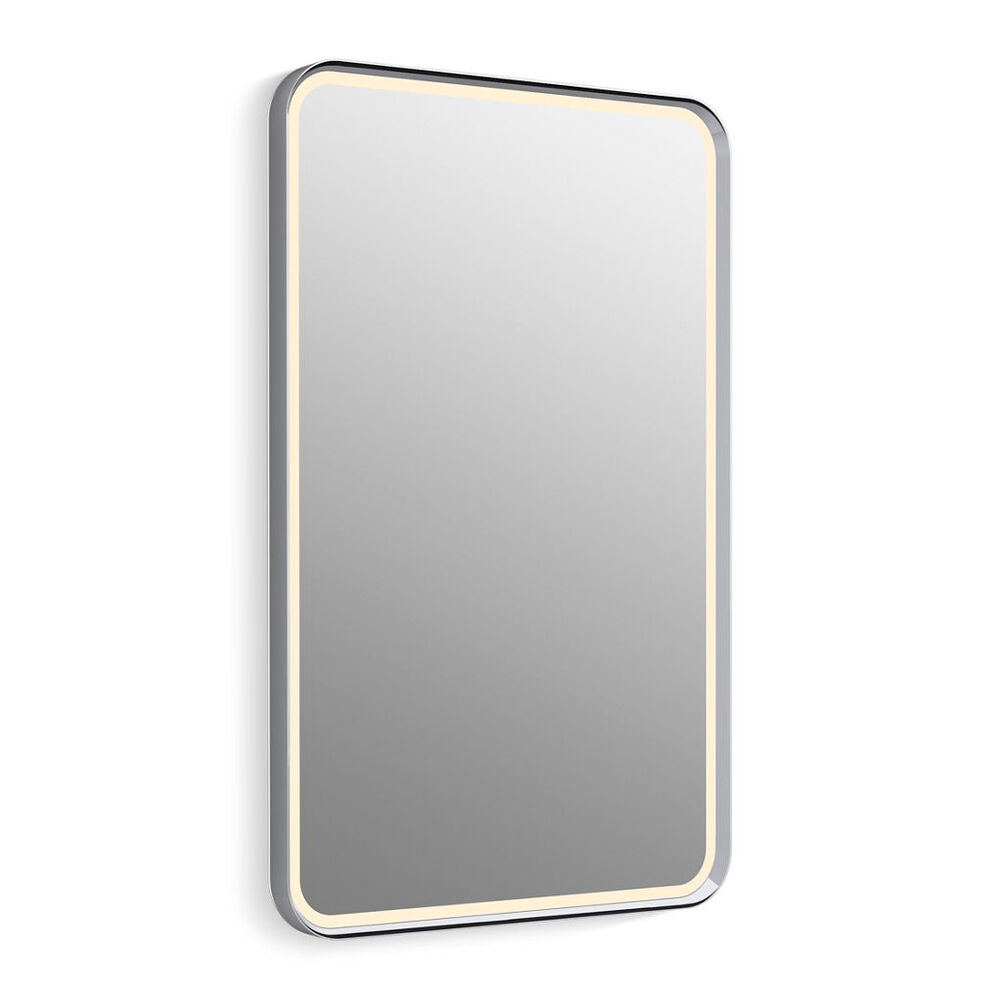 K-38023-DLM-CPL Essential Ultrabright 22" x 34" Rectangular Lighted Framed Mirror, Polished Chrome