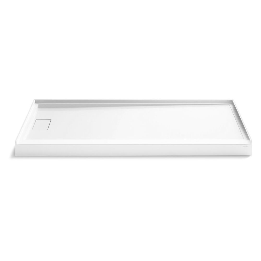 K-44161-HW1 Stoneridge™ 72" x 34" Alcove Shower Base, Left Drain, Honed White