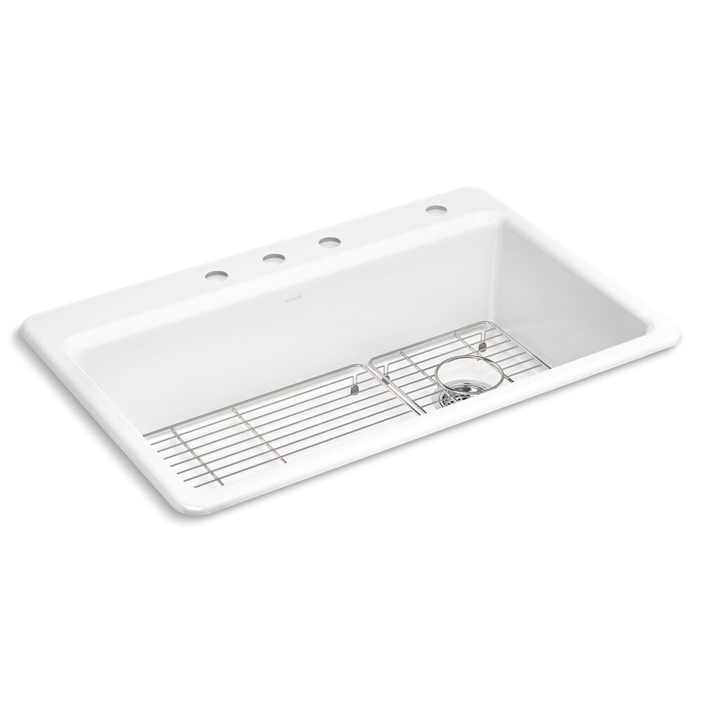 K-5871-4A1-0 Riverby® 33" Top-Mount Single-Bowl Kitchen Sink, White