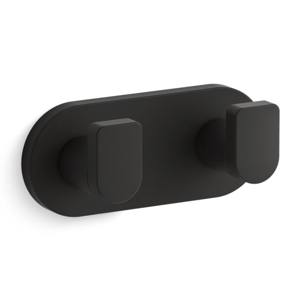 K-73146-BL Composed® Double robe hook, Matte Black