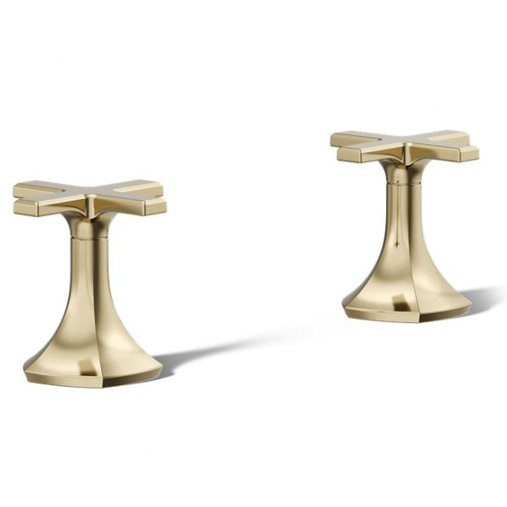 K-27010-3-AF Occasion® Cross Bathroom Faucet Handles, Vibrant French Gold