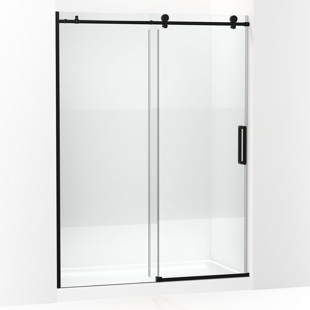 K-701696-G81-BL Composed™ 78" sliding Shower Door w/ 3/8"-thick glass, Matte Black