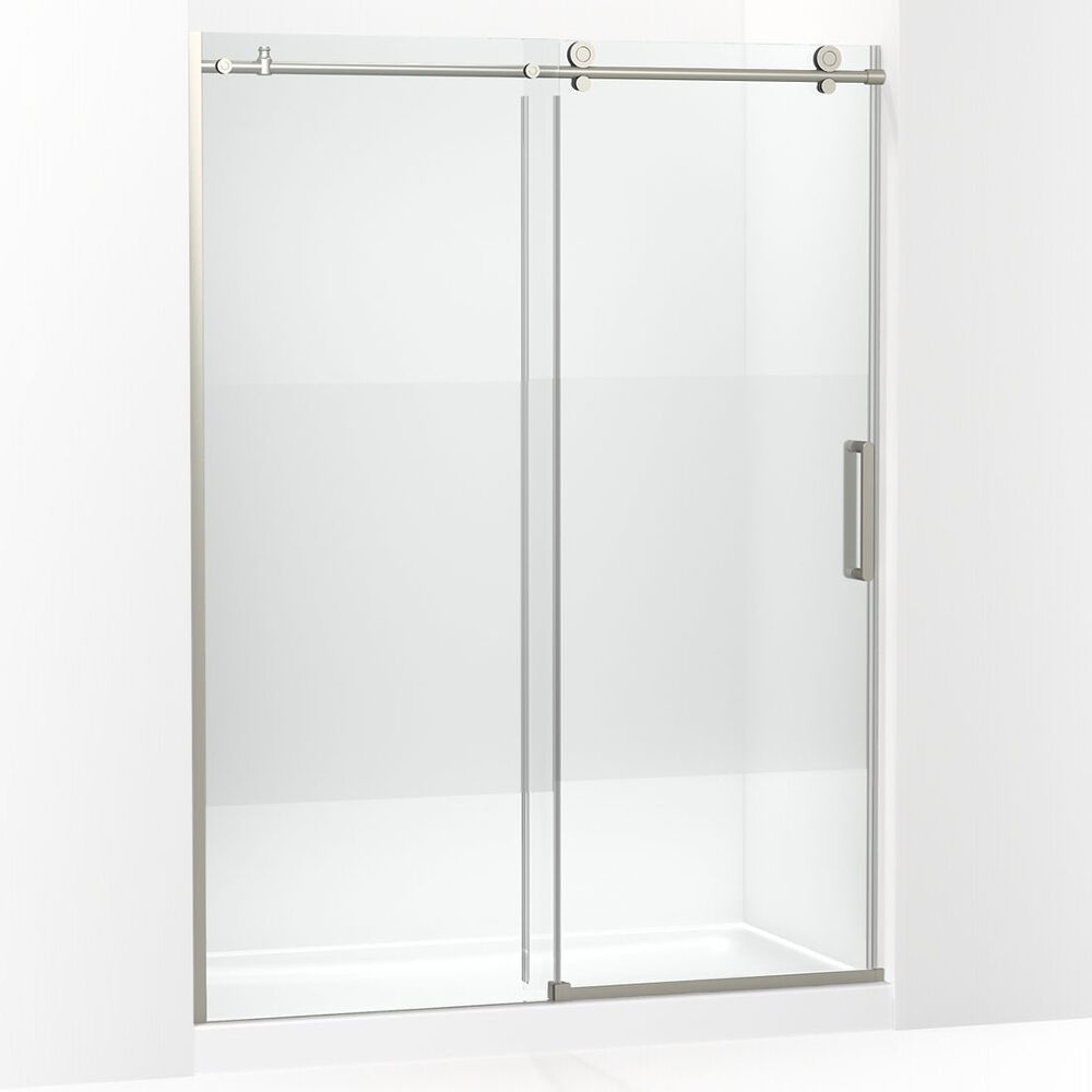 K-701696-G81-BNK Composed™ 78" sliding Shower Door w/ 3/8"-thick glass, Anodized Brushed Nickel