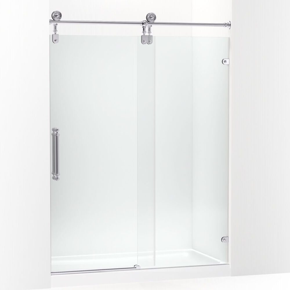 K-701724-10L-CP Artifacts™ 80-7/8" H sliding Shower Door w/ 3/8"-thick glass, Polished Chrome