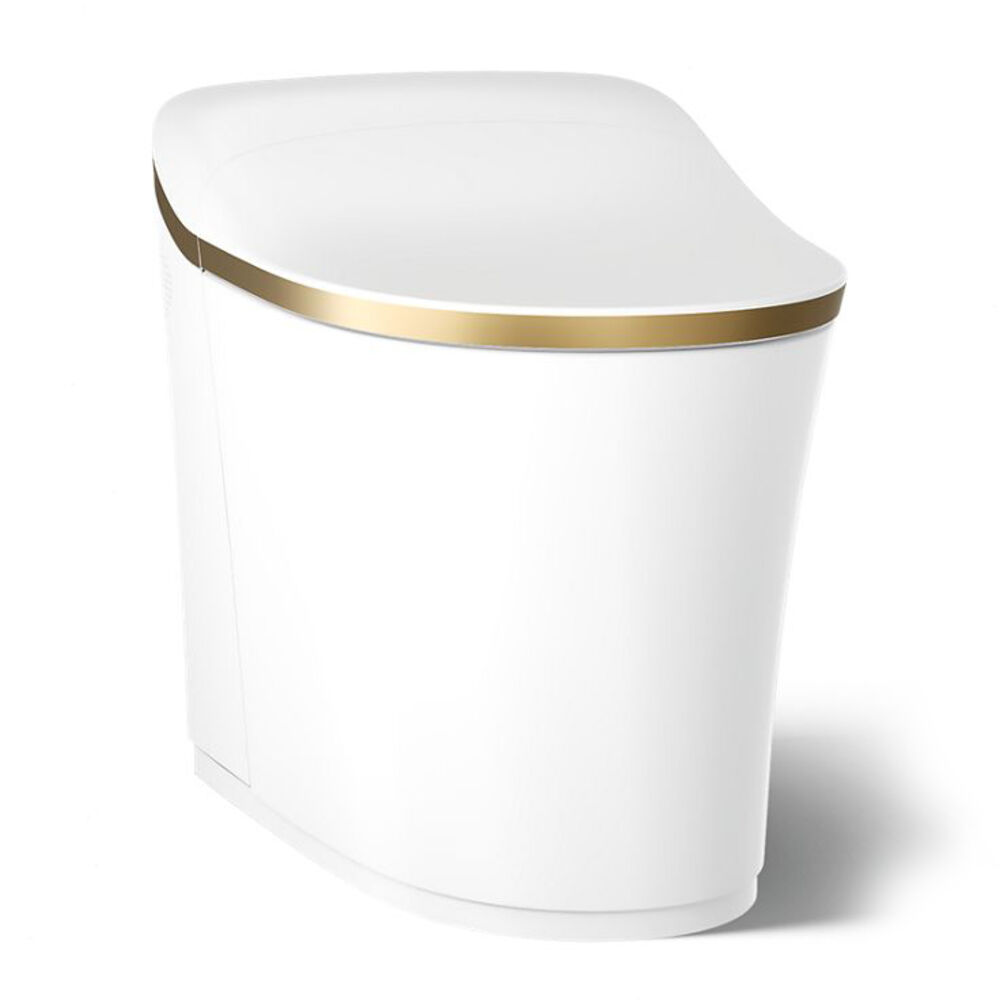 K-77795-2MB Eir® One-piece Elongated smart Toilet, dual-flush, White w/ Moderne Brushed Brass