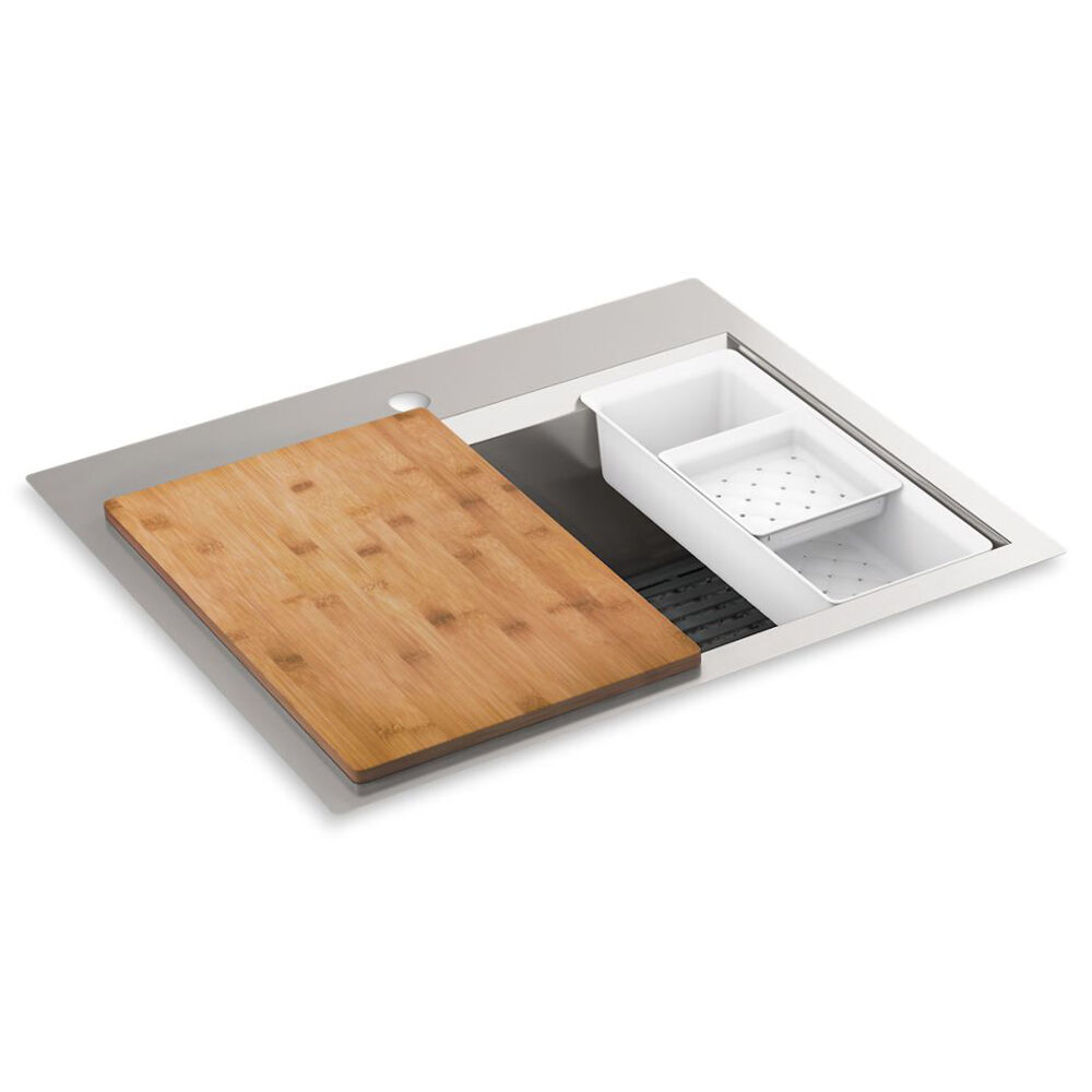 K-80086-1PC-NA Task™ 27" Top-/Undermount Single-Bowl workstation Kitchen Sink, Stainless Steel