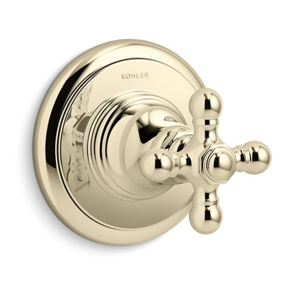 K-T72770-3-AF Artifacts® MasterShower® transfer Valve Trim w/ Cross Handle, Vibrant French Gold