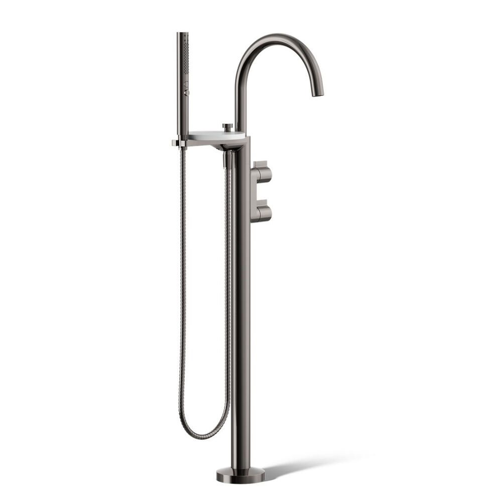K-T77984-4-TT Components® Floor-Mount Bath filler Trim w/ Lever Handles and Handshower, Vibrant Titanium