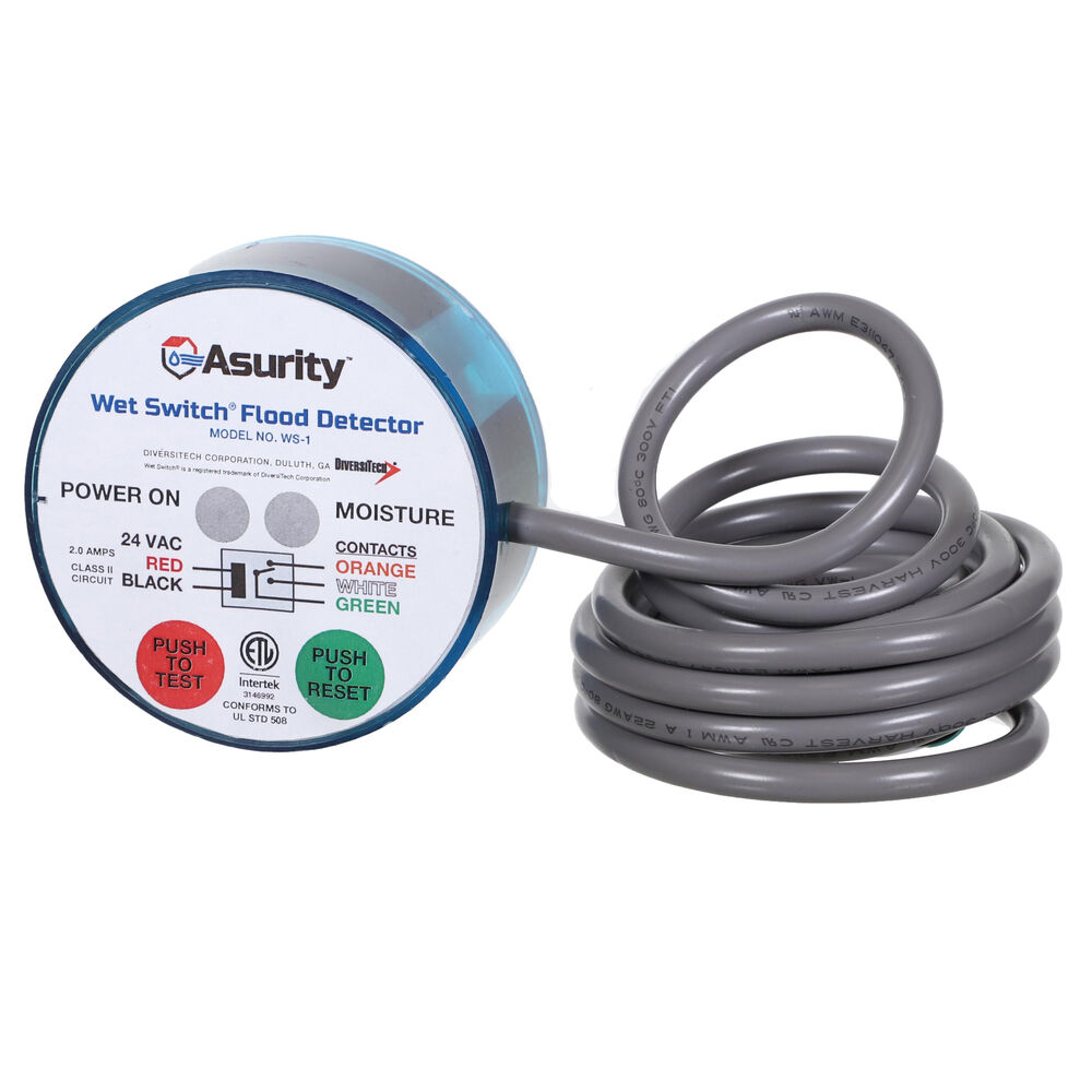 Diversitech Wet Switch® WS-1 Flood Detector, 240 V, 1.5 W, 50/60 Hz, Import