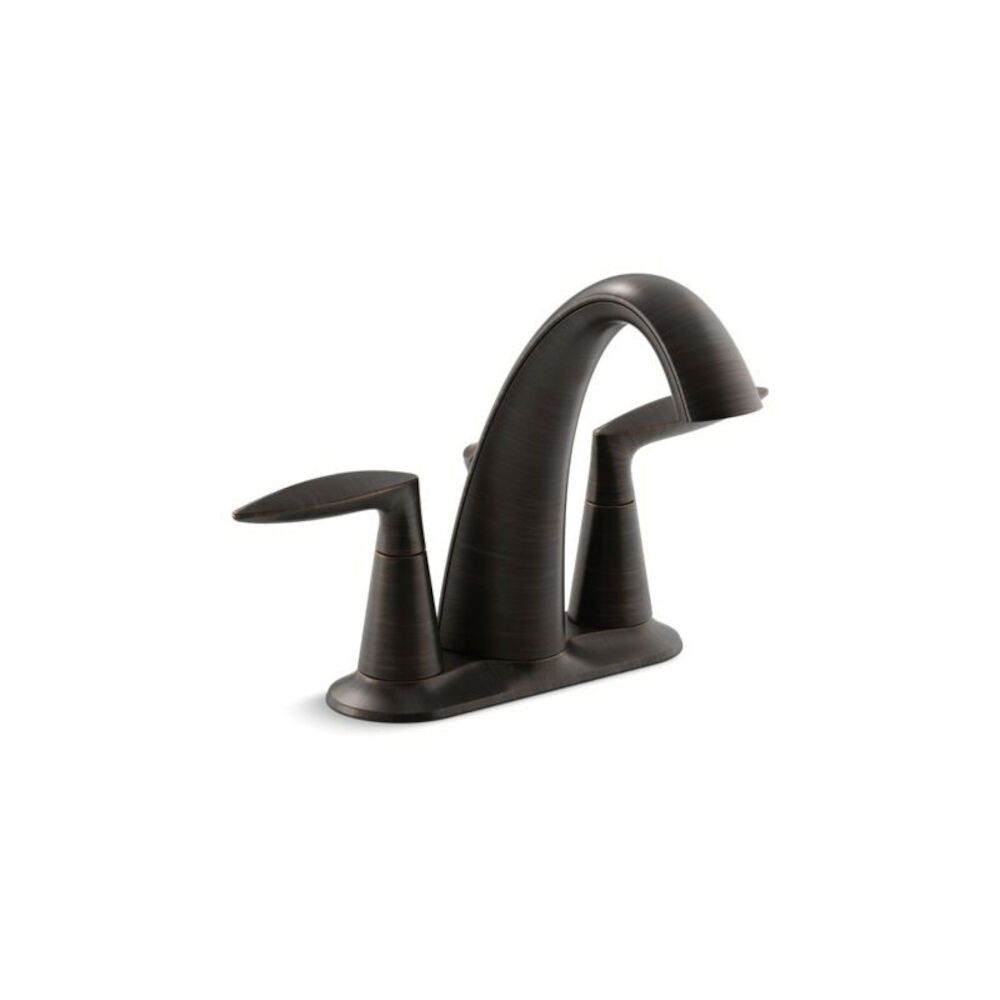 Kohler® 45100-4-2BZ Centerset Bathroom Sink Faucet, Alteo®, Oil Rubbed Bronze, 2 Handles, Metal Pop-Up Drain, 1.2 gpm