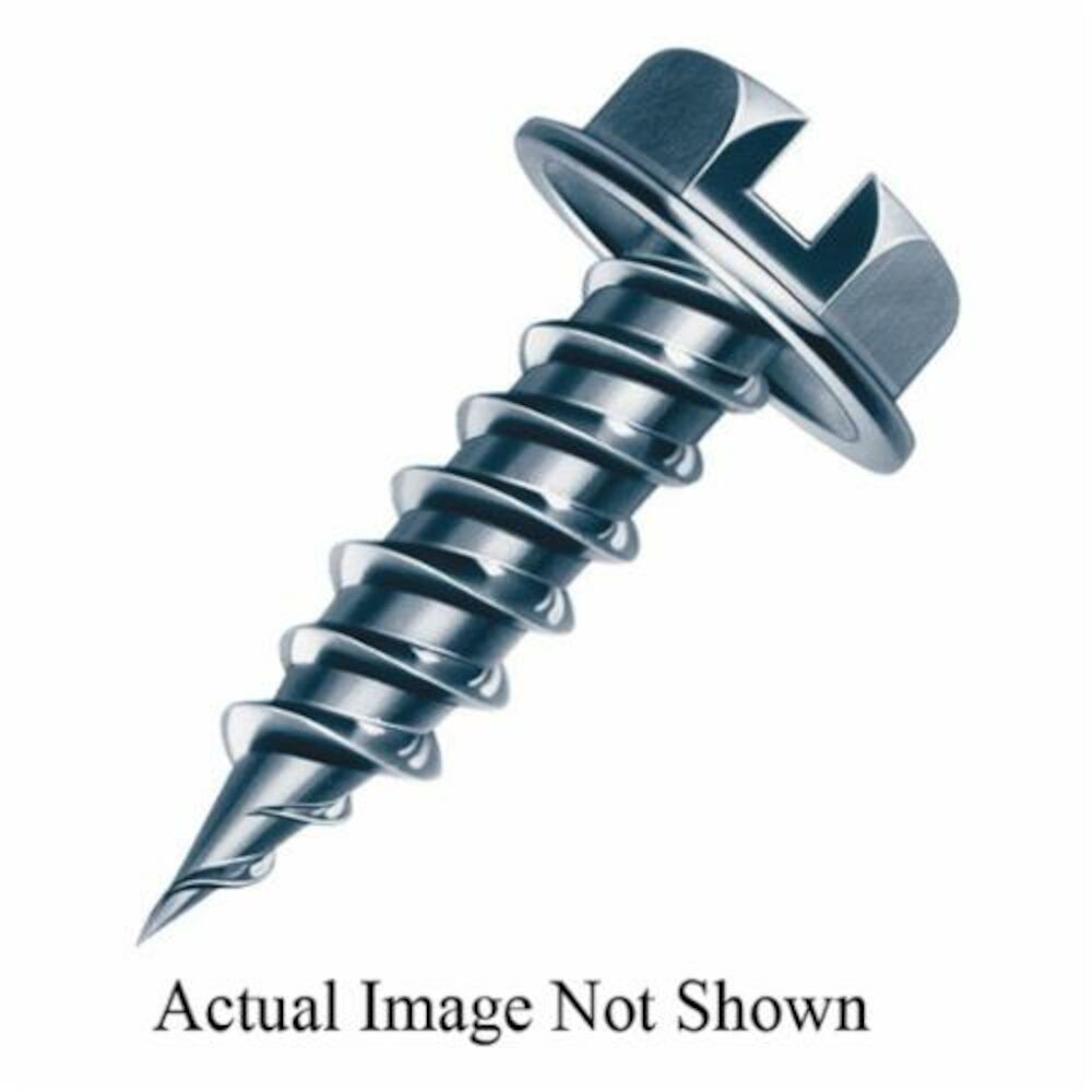 HW10X1/2ZX Self-Piercing Sheet Metal Screw, Hex Washer Head, Slotted Drive, Zinc Plated, Sharp Tapered Point