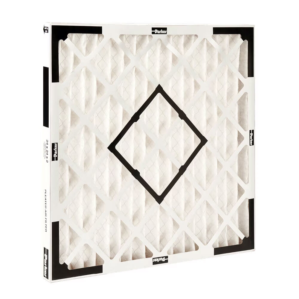 Parker 0450100 DP® 12x24x1" Standard Capacity Pleated Filter, MERV 8-A to 10, 225 deg F, Paperboard