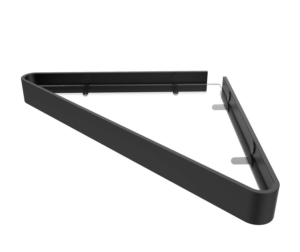 CNRSHELF.002 Odile Suite Corner Shelf with Clear Glass, Matte Black