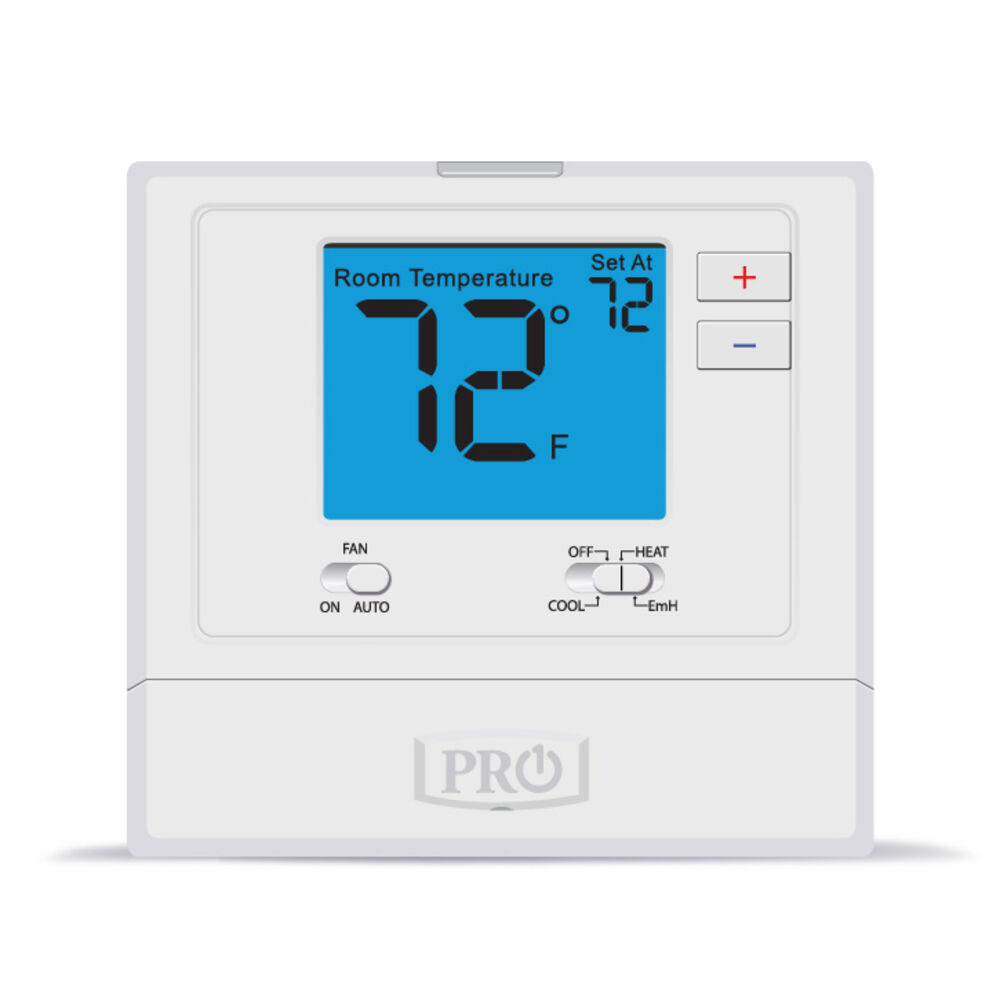 Pro1® T721 Thermostat, Non-Programmable Thermostat, 0.2 to 2 deg F Differential, Relay Switch, R, C, Y, W2, E, G, B, O Terminal