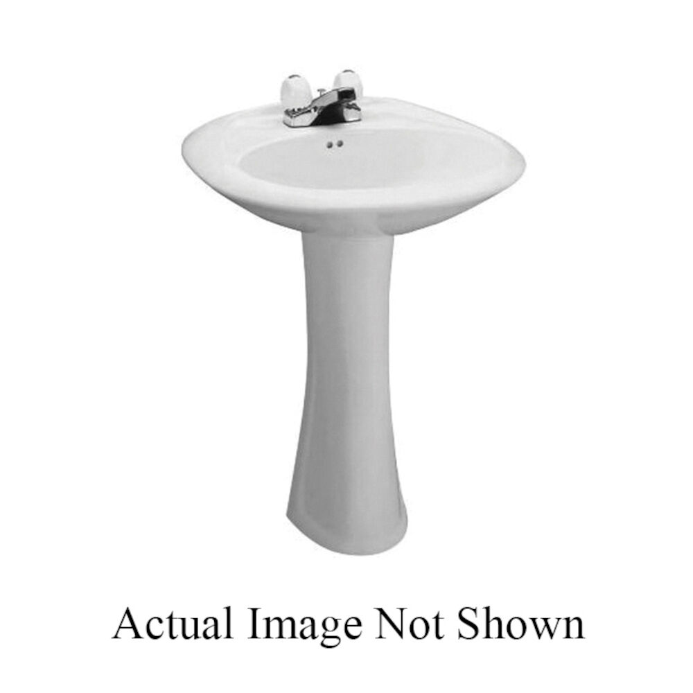 Mansfield® 348-4 WH Maverick™ Lavatory Only With Integral Rear Overflow, Oval, Vitreous China, White