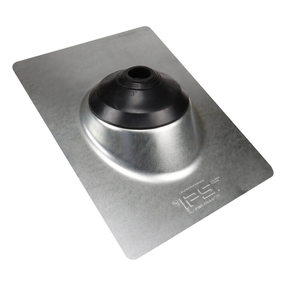 Water-Tite 3 N 1® 81710 Multi-Size Roof Flashing, Steel, 1-1/4 to 3' Pipe, 10-3/4" W x 14-1/2" L Base, Mill Finish