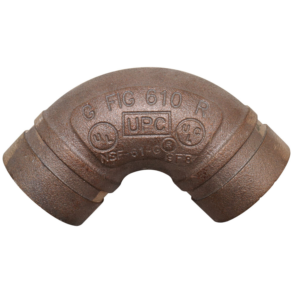 Gruvlok® 1330011980 FIG 610 90 deg CTS Elbow, 2 in, Grooved, Copper