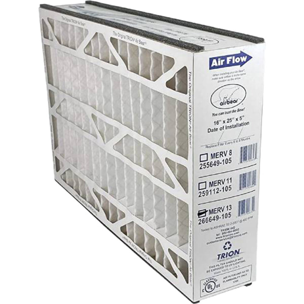 Trion 266649-105 Air Bear Filter,  Pleated, 16x25x5, MERV 13