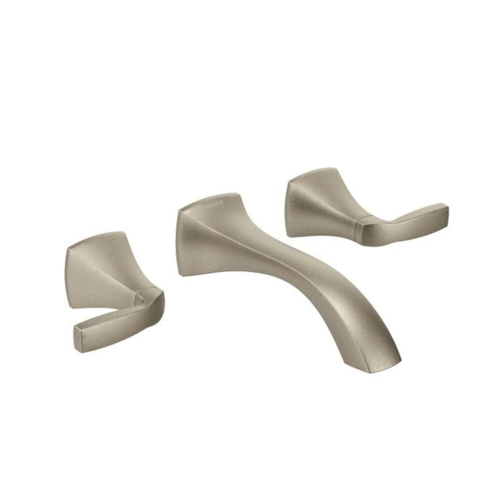 Moen® T6906BN Bathroom Faucet, Voss™, 1.5 gpm, 7-3/8" H Spout, 8" Center, Brushed Nickel, 2 Handles, Function: Traditional