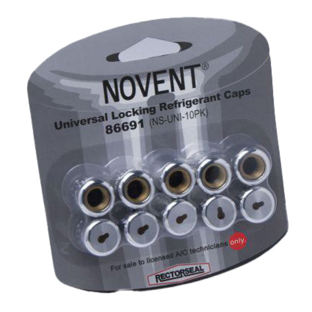 RectorSeal® 86691 Novent Universal Locking Refrigerant Caps, 1/4", 10-Pack