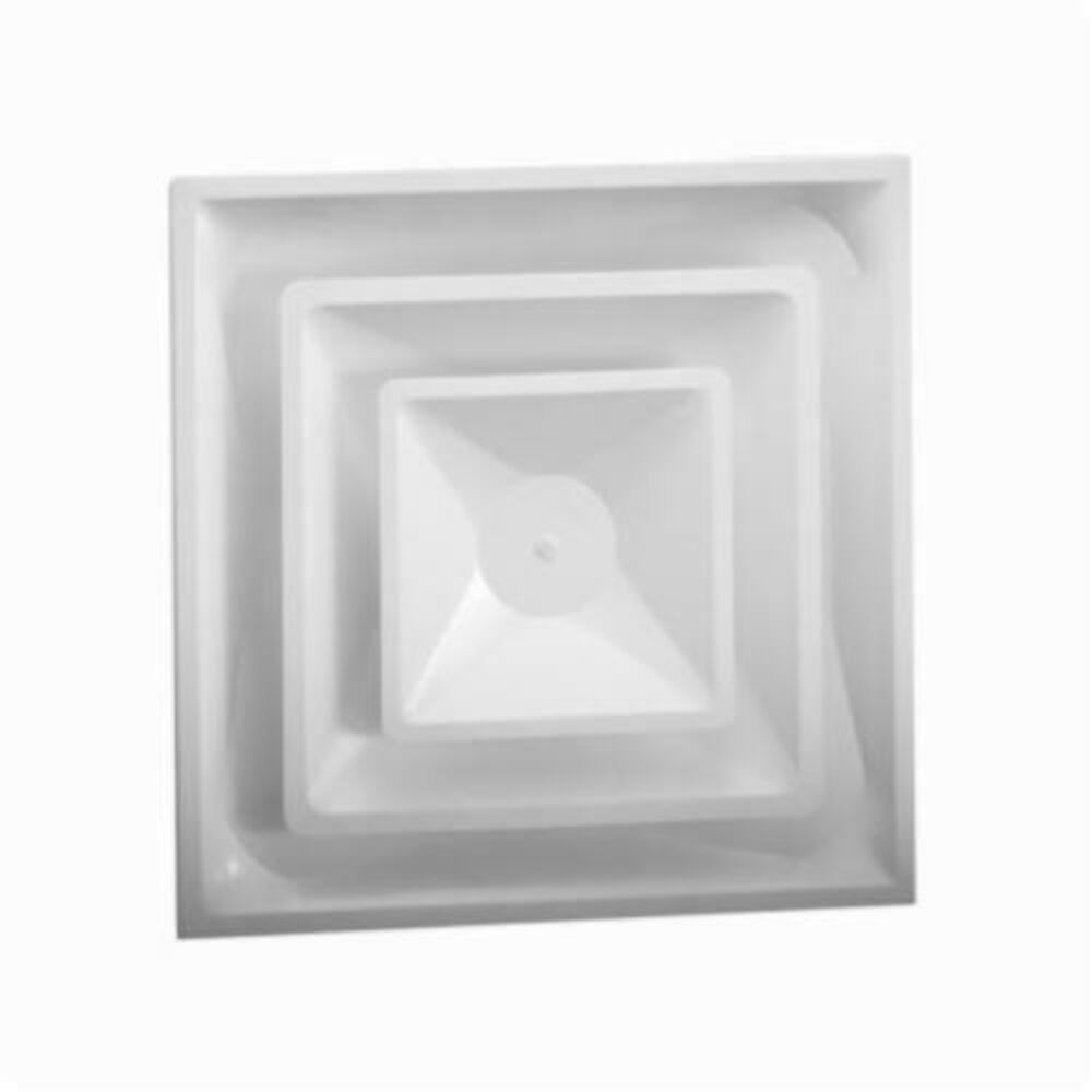 Hart & Cooley® FPD 10 W 4-Way Fixed Pattern Diffuser, 10x10 in, Square Diffuser, Steel, Bright White Enamel, Domestic