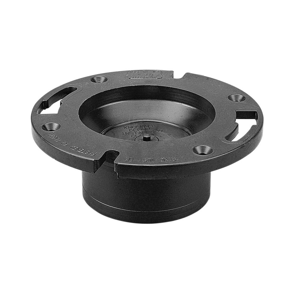 NIBCO® I355900 5855 4" PipeDWV Closet Flange With Knockout Test Plug, 2" L, ABS, Domestic