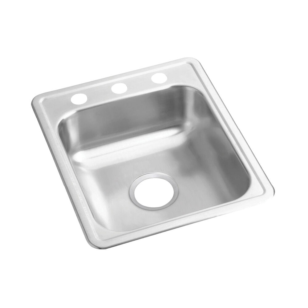 D117210 17" Bar Sink, Rectangular, 0 Faucet Holes,Top Mount, 22 ga Stainless Steel, Satin