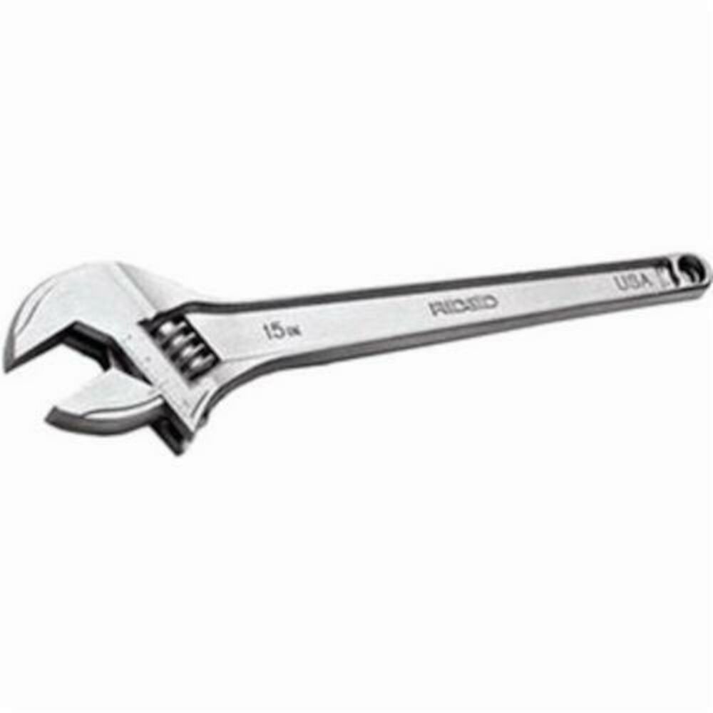 RIDGID® 86927 Adjustable Wrench, 2-1/8 in, 18" OAL, Chrome Vanadium Alloy Steel Body, Chrome Vanadium Alloy Steel, Cobalt Plated
