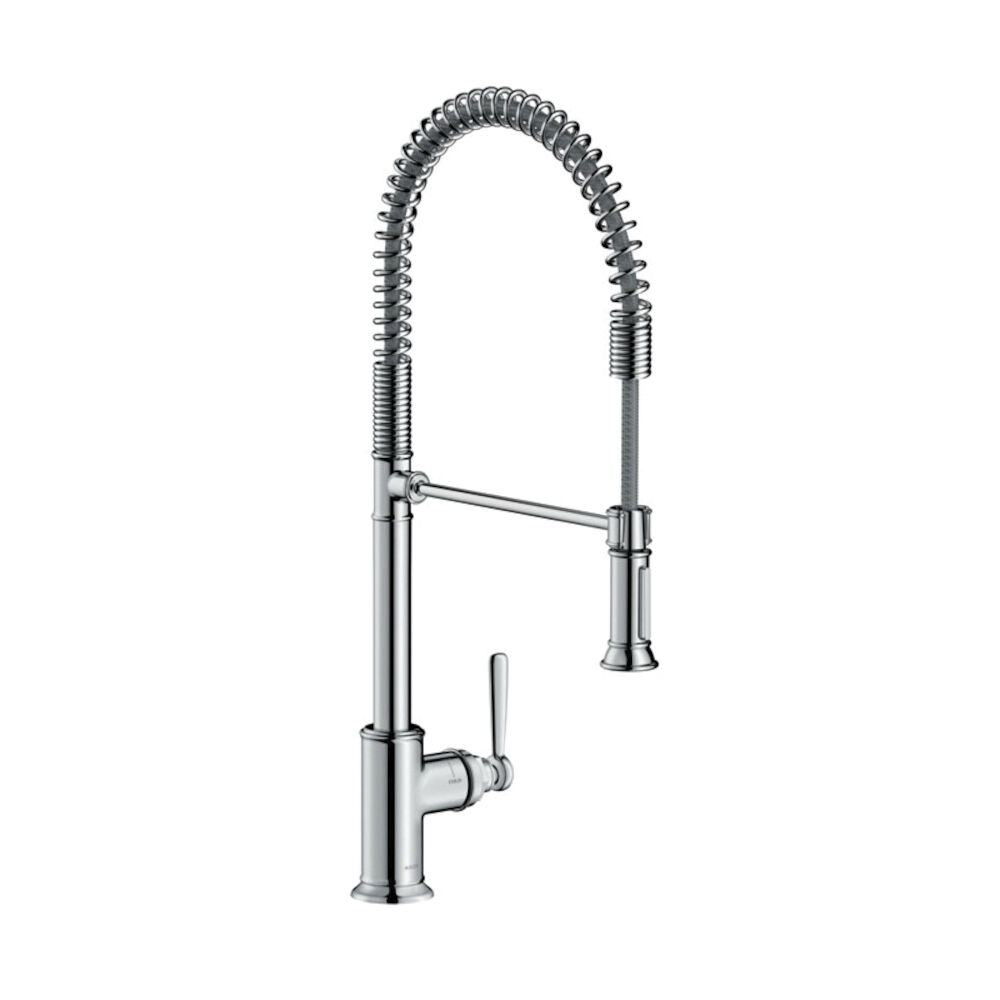 AXOR 16582001 Semi-Pro Kitchen Faucet, Montreux, 1.75 gpm, Chrome Plated, 1 Handle, 1 Faucet Hole, Domestic