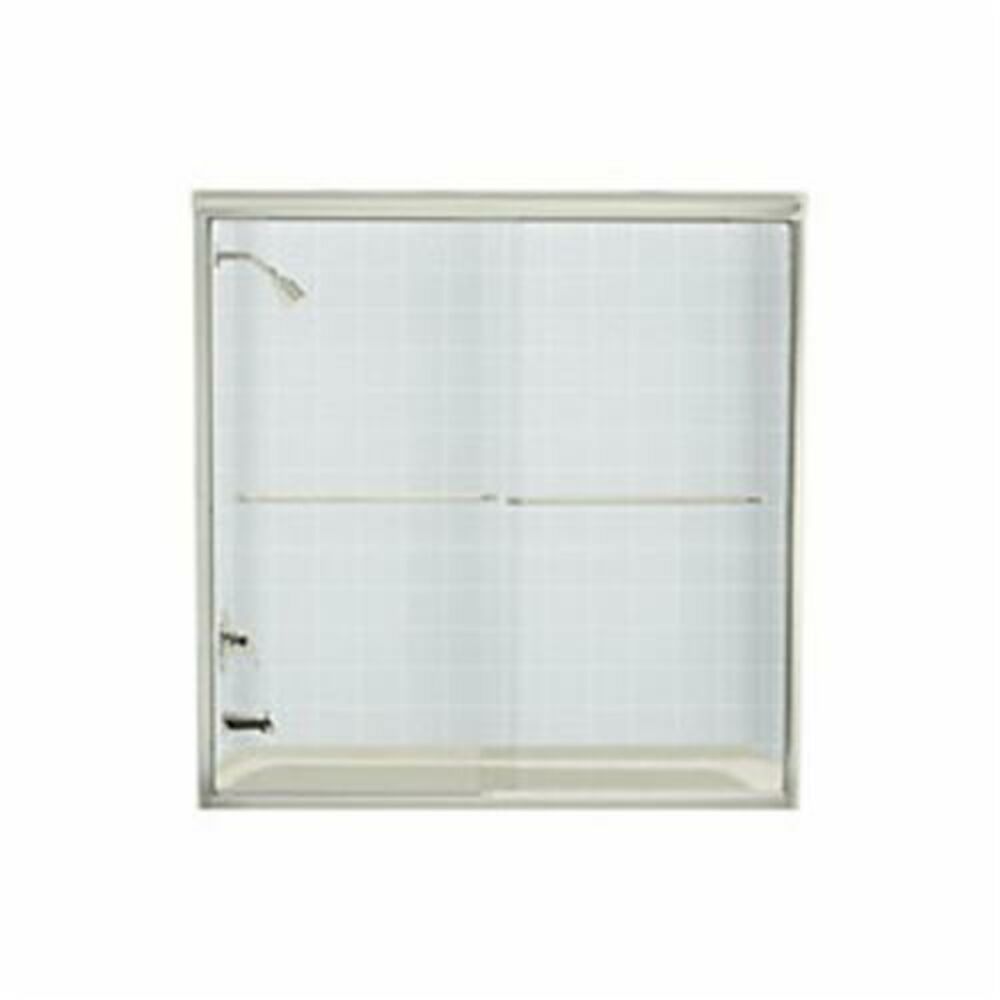 5405-59N-G05 Sliding Bath Door, Frameless Frame, Tempered Glass, Nickel
