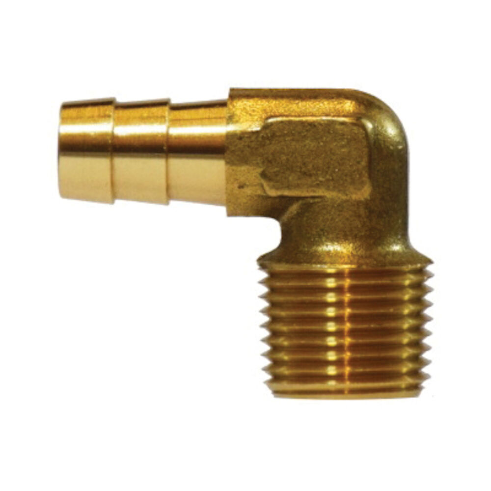 MMM 32042 90 deg Elbow, 3/8 in, Hose BarbxMIP, CA377 Brass, Import