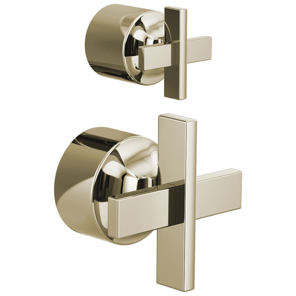 Brizo Levoir™ Pressure Balance Valve with Integrated Diverter Trim Cross Handle Kit, Polished Nickel