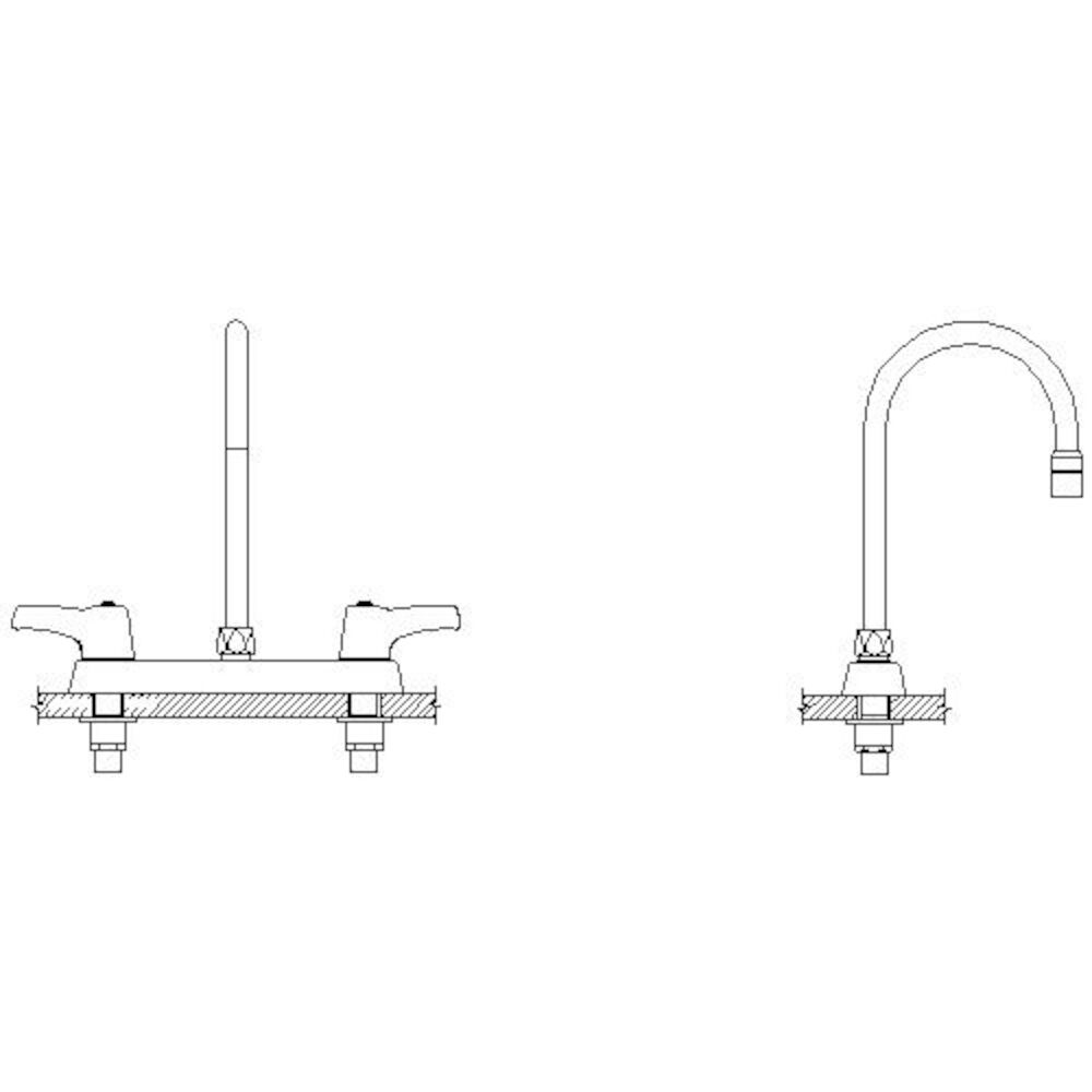 Commercial 26C3 8" Cast Deck Mount Faucet, Chrome