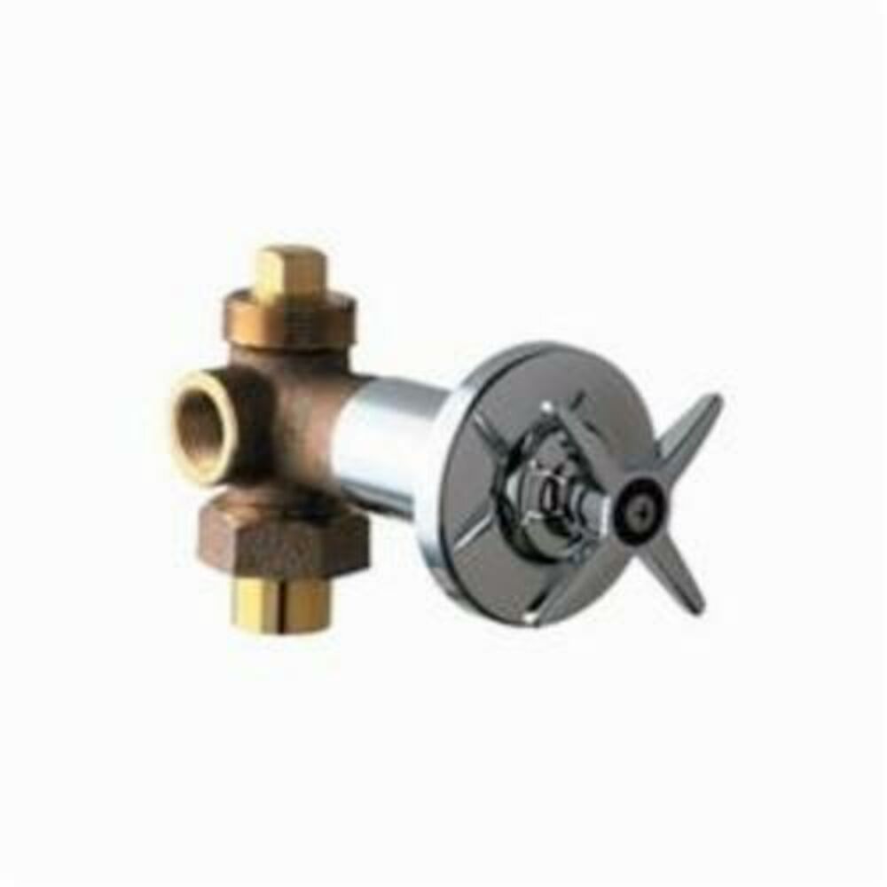 Chicago Faucet® 769-COLDABCP Cold Water Concealed Angle Valve, 1/2 in, FNPT, 20 to 125 psi, Cross Handle, Chrome Plated, Domestic