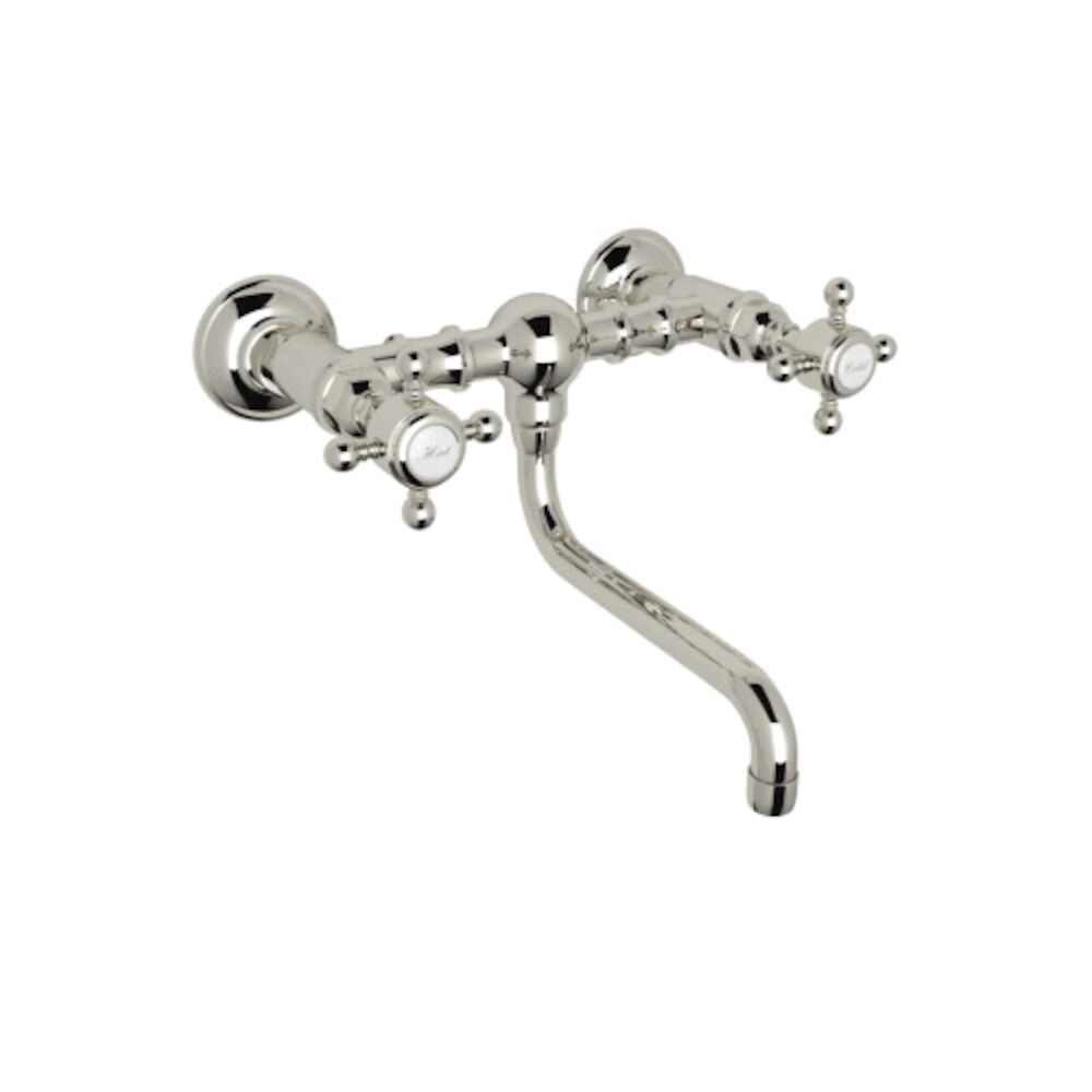 A1405/44XM-PN-2 Italian Country Bath Vocca Bridge Lavatory Faucet w/o Drain, Polished Nickel