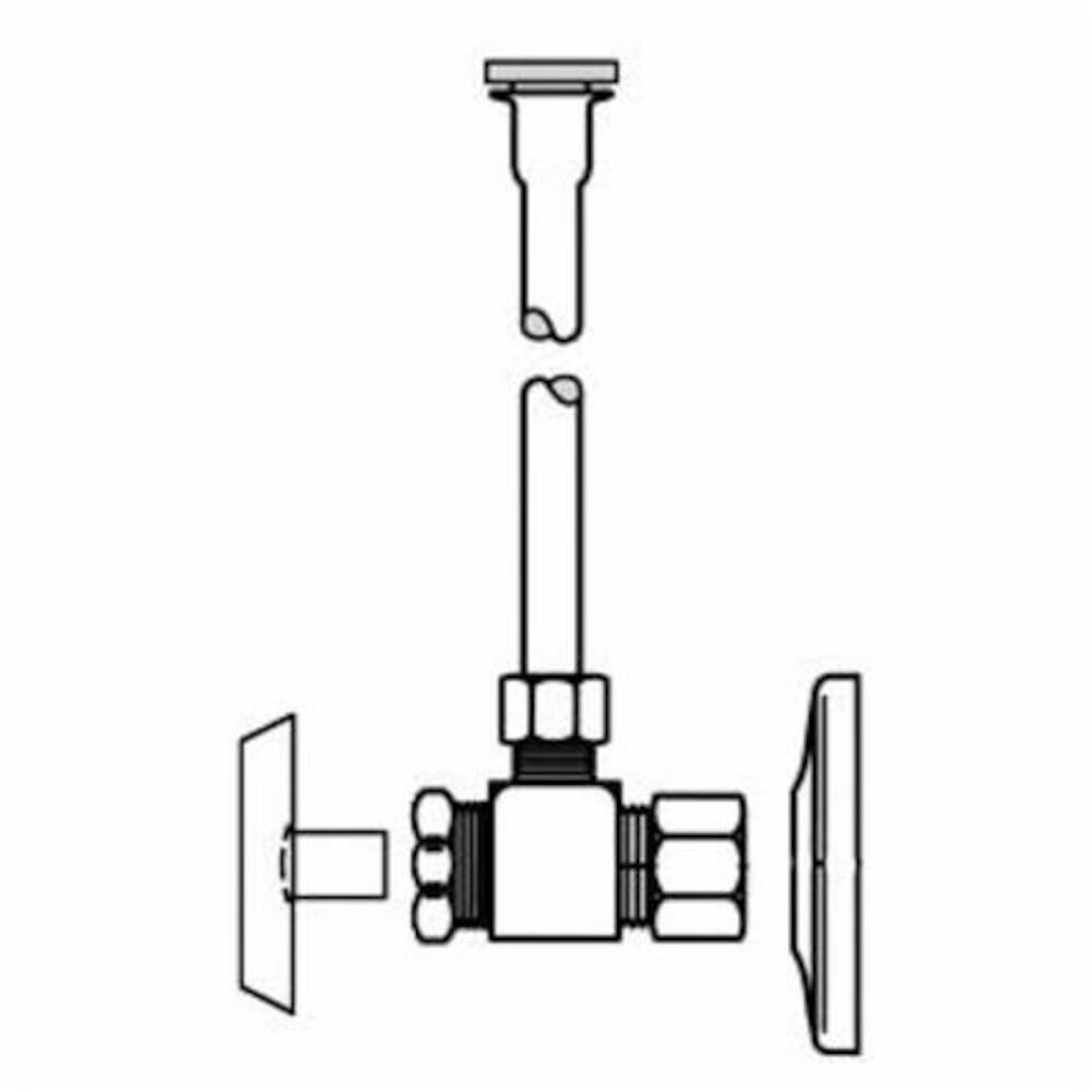 McGuire™ LFH2166CCLK Heavy Premiere Loose Key Closet Supply Kit, 1/2" Nominal, Compression, Brass Body, Chrome Plated