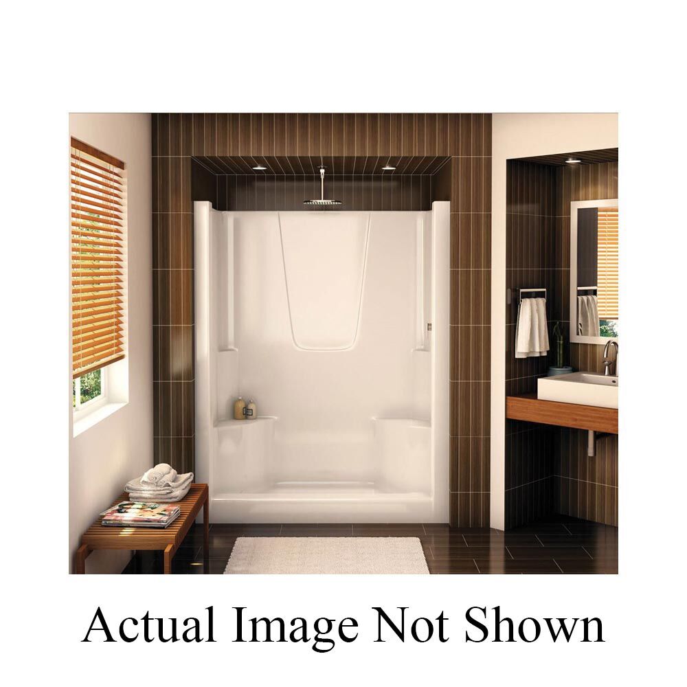 141027-000-006 S-48 1-Piece Regular Shower With (2) Seats, Fiberglass, Gelcoated/Sterling Silver