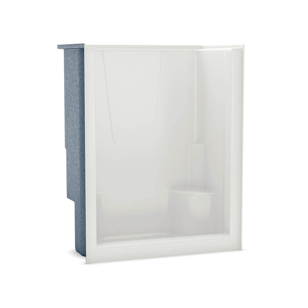 141029-000/OPT10189 1-Piece Shower w/ 2 Seats and Reinforced Walls, Fiberglass, Gel-Coated/White